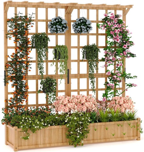 Wooden planter box with - planter,
