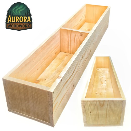 Long wooden planter box - long,
