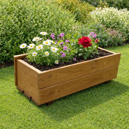 Garden planter pot wooden - garden,
