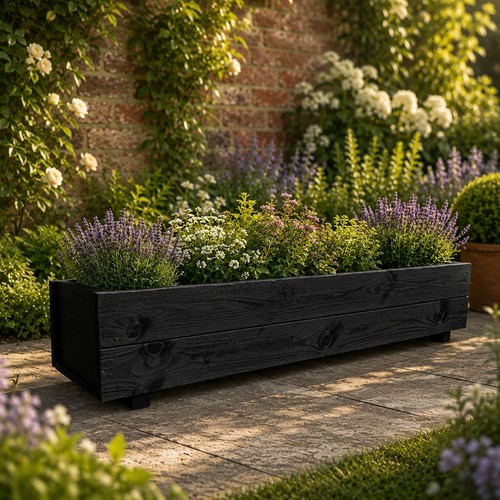 Wooden garden planter box - planter,
