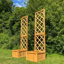 2 x Wooden Trellis Planter