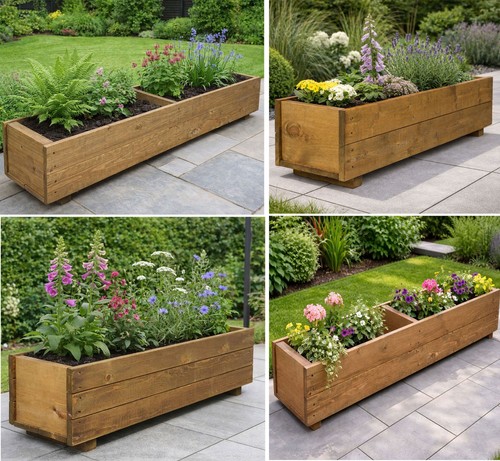 Wooden planters garden - wooden, pot