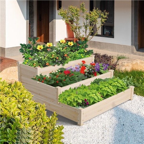 Wooden raised garden bed - raised, 3