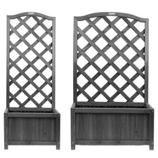 Grey Wooden Planter Lattice