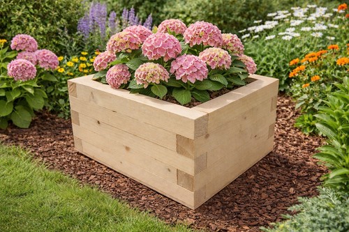 Wooden square garden - square,