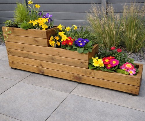 Garden wooden planter tiered - wooden,